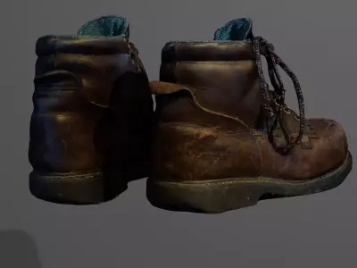 Old Boots Low-poly 3D model