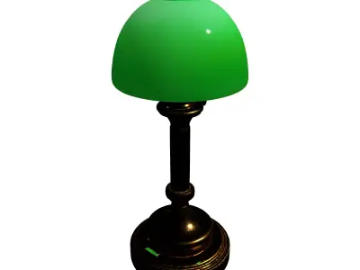 Classic Banker Desk Lamp Low-poly 3D model