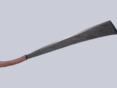 Black hardened bolo Low-poly 3D model