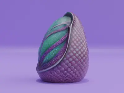 Alien Egg Low High Poly Low-poly 3D model