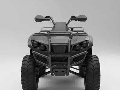 A Robust Matte Black ATV 3D model
