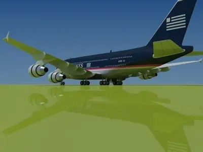 US Airways Model Airbus A380 3D model