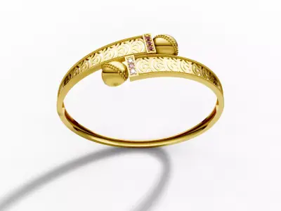 Elegent ladies  bangle 3d model with render details 3D print model