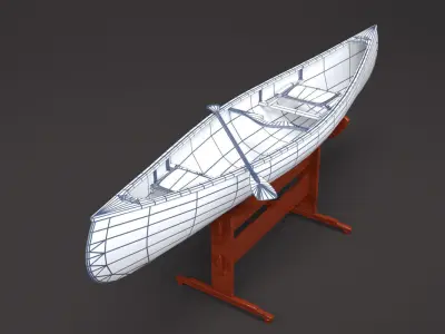 Canoe Low-poly 3D model from CGTrader