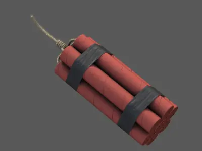 Dynamite Charge  Stylized Low Poly Explosive  Low-poly 3D model