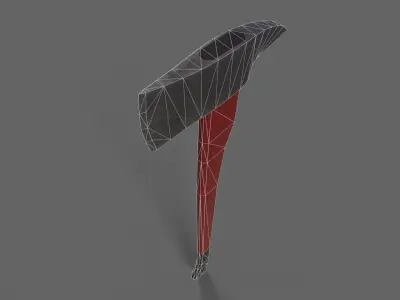PBR Fire Axe V2a Low-poly 3D model