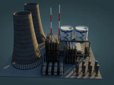 Refinery Unit  - Game Ready - PBR Low-poly 3D model