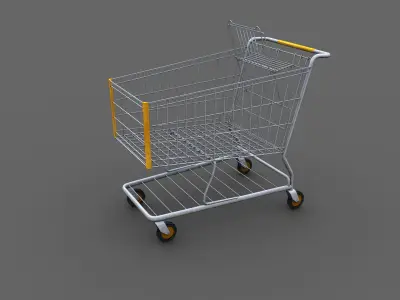 Shoping Cart Lowpoly Low-poly 3D model