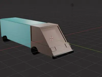 3d model truck stylish Free low-poly 3D model