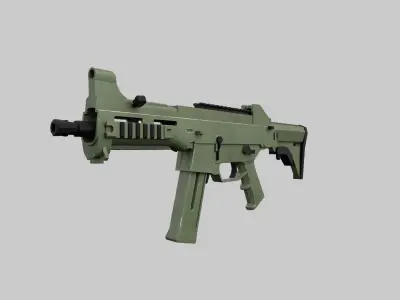 Assault rifle Low-poly 3D model 9