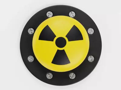 Emergency Button V7 - Radiation Hazard Industrial Push Switch 3D model