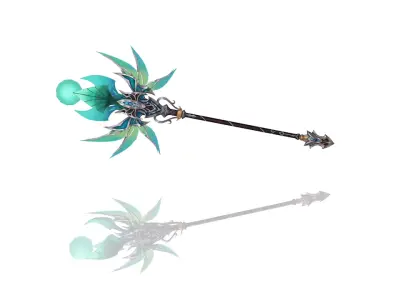 Elven Scepter Low-poly 3D model