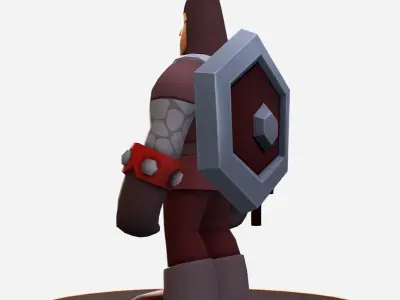 Handpaint Cartoon Knight MMO Character Low-poly 3D model