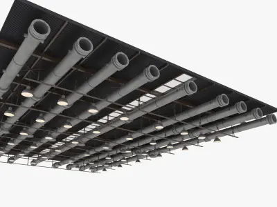 Ceiling Ventilation Pipes 5 3D model