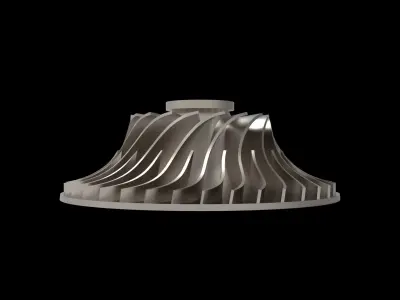 Radial Flow Compressor Impeller 3D print model
