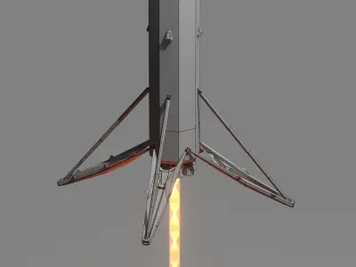 Falcon 9 - Low Poly rocket Low-poly 3D model