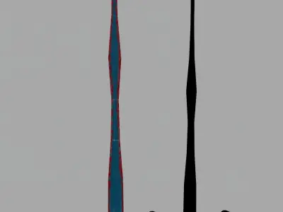 Simple Curvy Sword 3D model