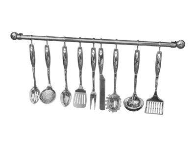  Nine Stainless Steel Hanging Utensils Models 