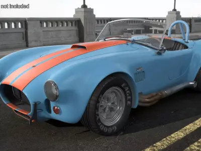 1965 Shelby Cobra Blue Rigged 3D model