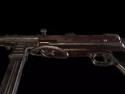 MP-40 WW2 submachine gun Low-poly 3D model