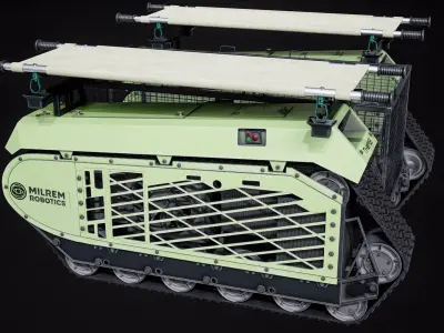 THeMIS Cargo CASEVAC Military Robot PBR 3D model