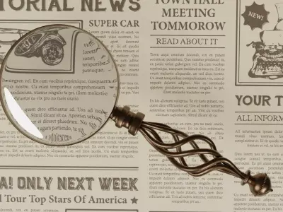  Antique bronze magnifying glass 3D-Modell 3D model