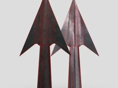 Arrowhead 2 two arrows in shape of Low-poly 3D model