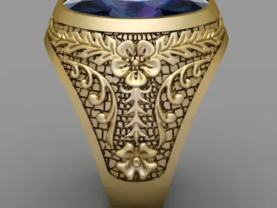 Antique Gents Signet Ring 3D print model order