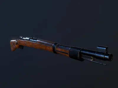 Mauser 98k  kar98 WW2 german Rifle Low-poly 3D model
