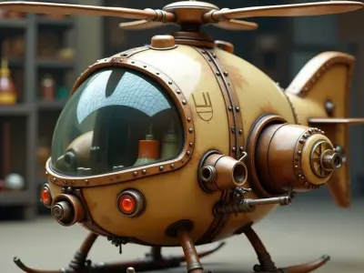 Steampunk Recon Gyrocopter - Fantasy Aerial Scout Vehicle 3D print model