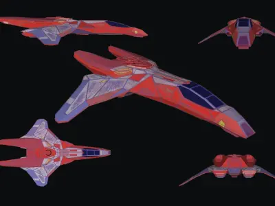Sci Fi ship Low-poly 3D model