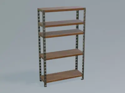 Furniture Shelving Units Industrial Low-poly 3D model