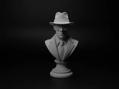 Spy Agent Bust Chess 3D print model buy