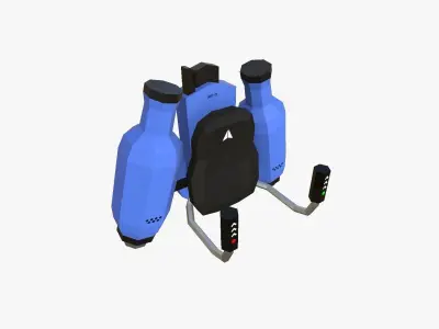 Jetpack Low Poly H03 - SciFi Character Design Low-poly 3D model