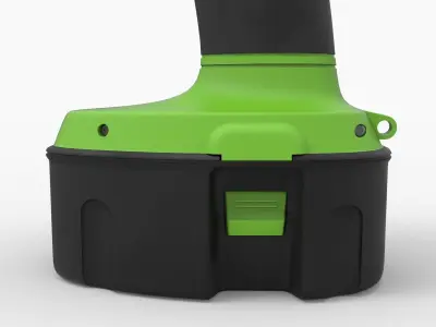 Drill machine with battery 3D model