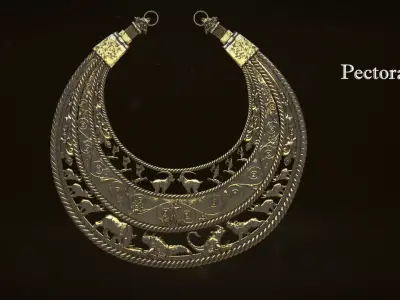 Stylized Scythian pectoral 3D model