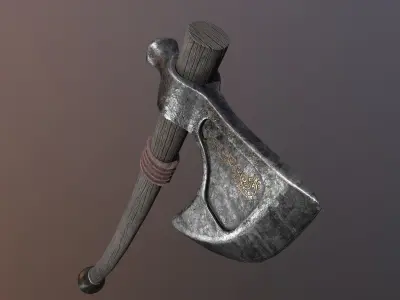 Medieval Axe Low-poly 3D model
