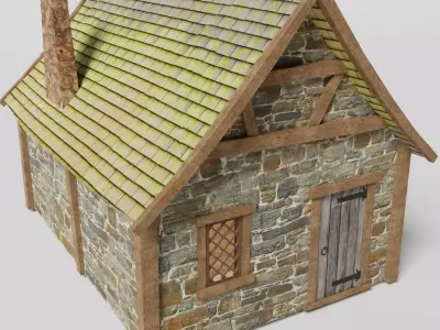 Medieval house Low-poly 3D model purchase