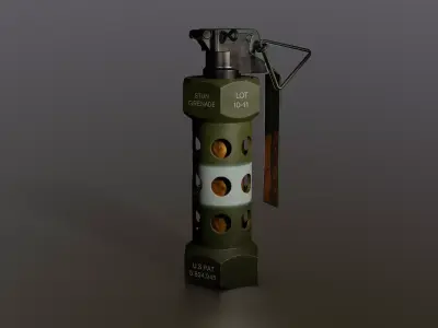 M84 Flashbang Grenade  Game Ready PBR and LODS Low-poly 3D model