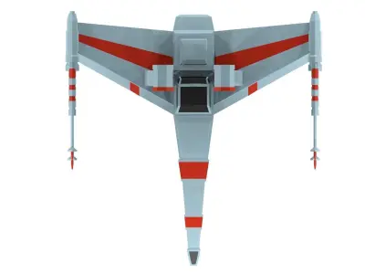 Low-poly spaceship toy star wars x - wing fighter Low-poly 3D model