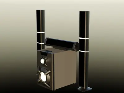 Woofer speaker system Free 3D model