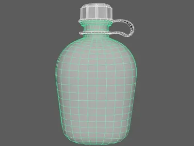 Soldier canteen Low-poly 3D model