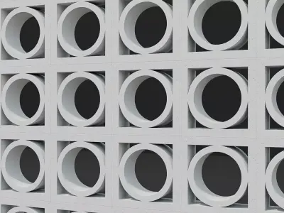 Breeze blocks wall Free low-poly 3D model