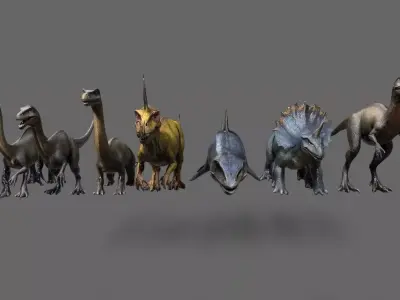 Dinosaurs Pack 7 Low-poly 3D model