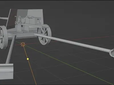 75 mm Pak 40 anti tank gun 3D model