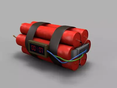 Electronic Dynamite Timer Bomb 3D model