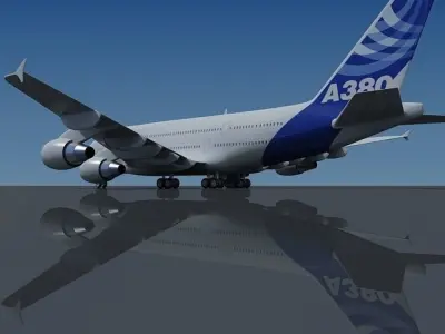 Airbus A380 3D model 6