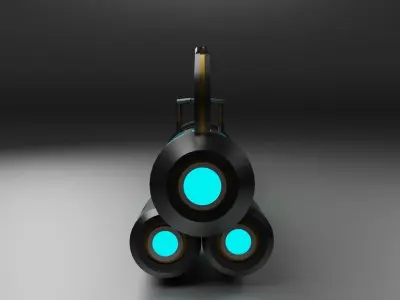 SCI FI minigun 3D model Low-poly 3D model