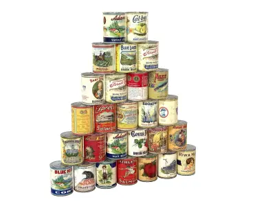 Retro Canned Food  Low-poly 3D model