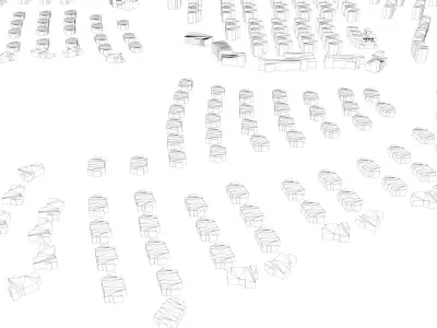 Urban highrise building ancillary building commercial building 3D model buy